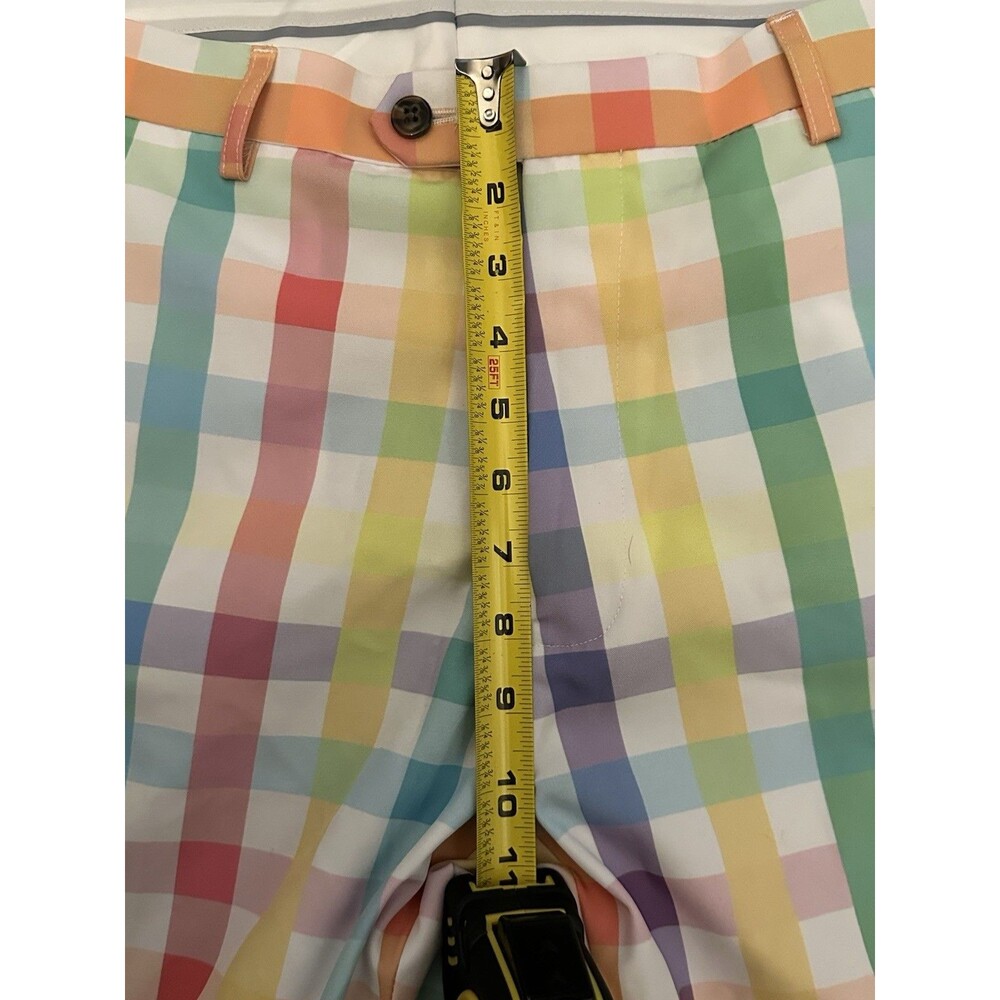 Shinesty Savannah Swinger Pastel Plaid Men's Pants 38x21 Colorful Polyester - Picture 3 of 7